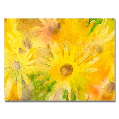 Trademark Fine Art Sheila Golden 'Yellow Wildflowers' Canvas Art, 22x32 SG100-C2232GG